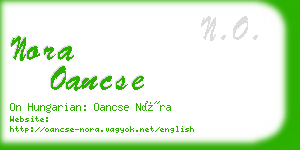 nora oancse business card